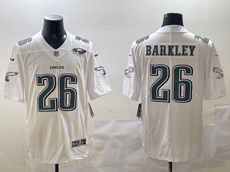 Men Philadelphia Eagles #26 Barkley White 2025 Nike Vapor Limited NFL Jersey style 5